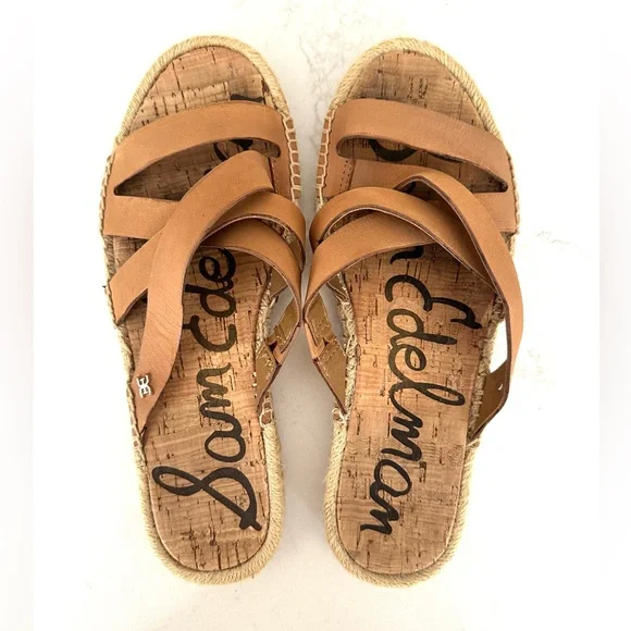 Sam Edelman Women's Tan Averie Espadrille Slide Sandals - Picture 3 of 6